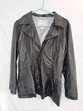 BB Dakota Black Shiny Lightweight Faux-Leather Jacket